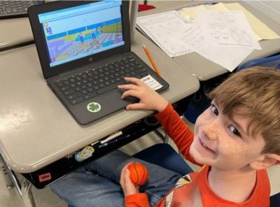 A student playing on Sumdog