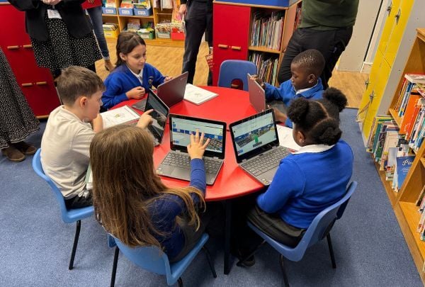 A small group using Sumdog in class