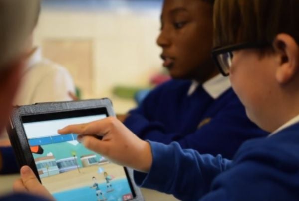 Child playing on a Sumdog game