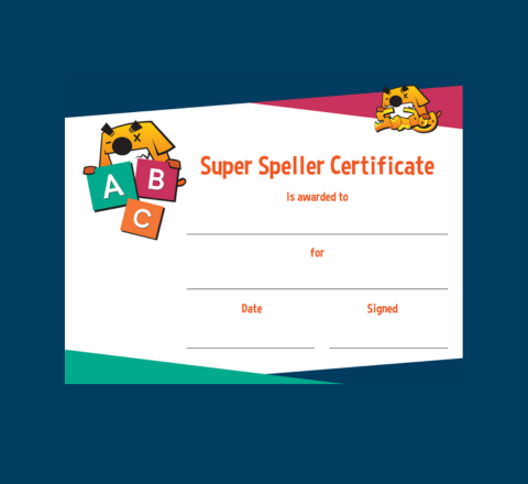 Sumdog's Super Speller Certificate