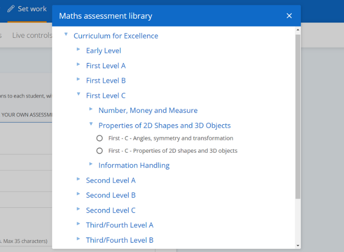 Sumdog's CfE assessments