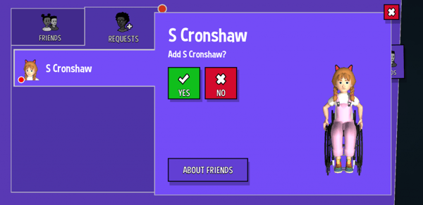 Friend request screenshot on Sumdog