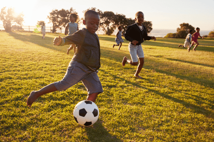 Boys playing football