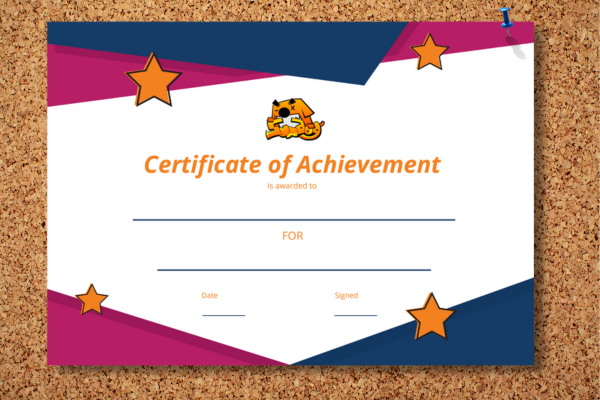 Editable achievement certificate