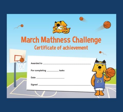 Sumdog March Mathness Certificate