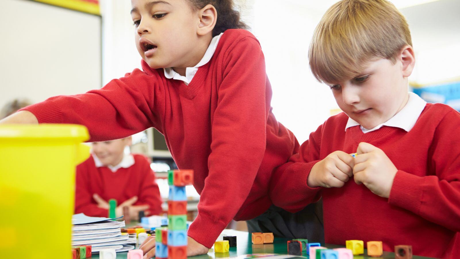 Children playing in classroom