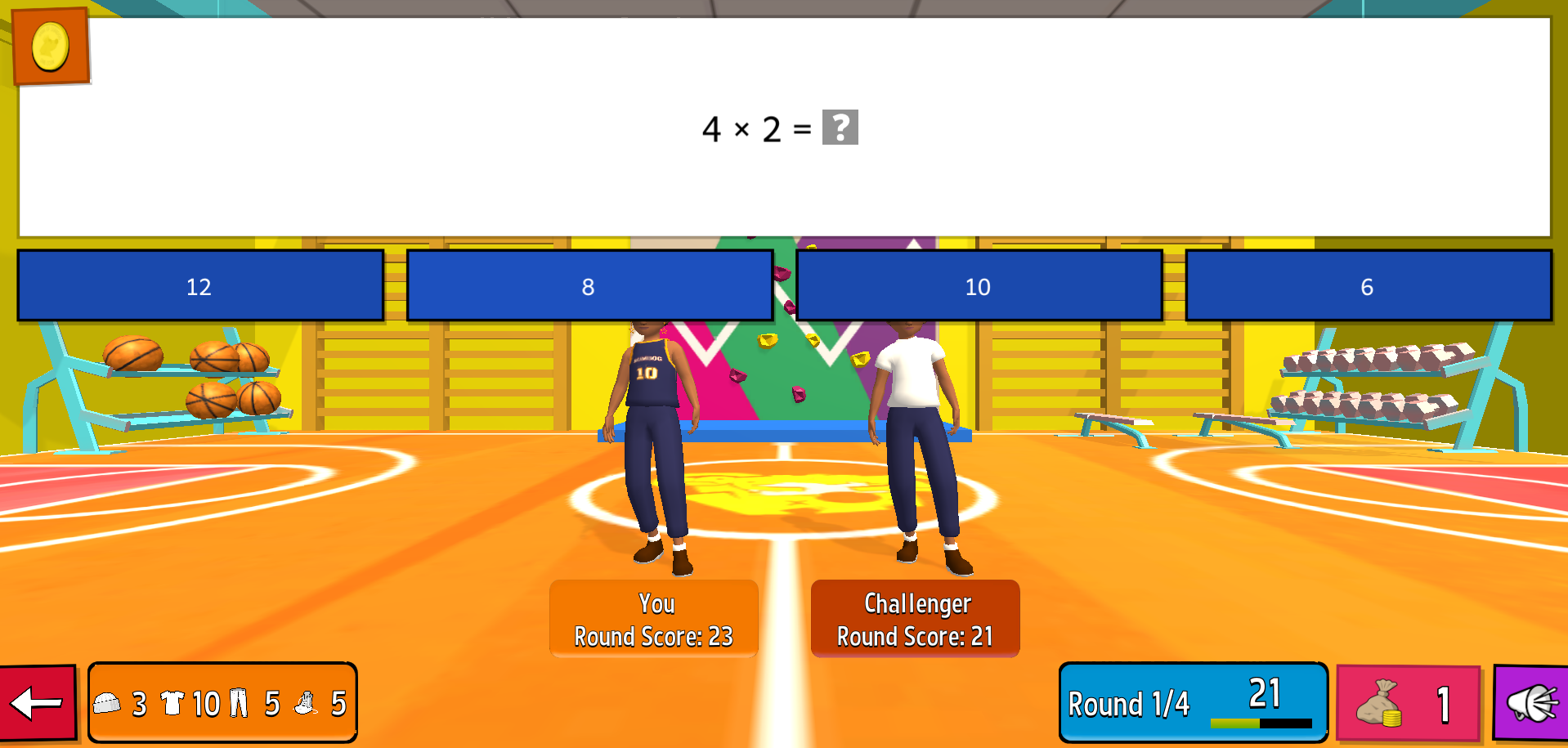 Screenshot of times tables challenge - best dressed game